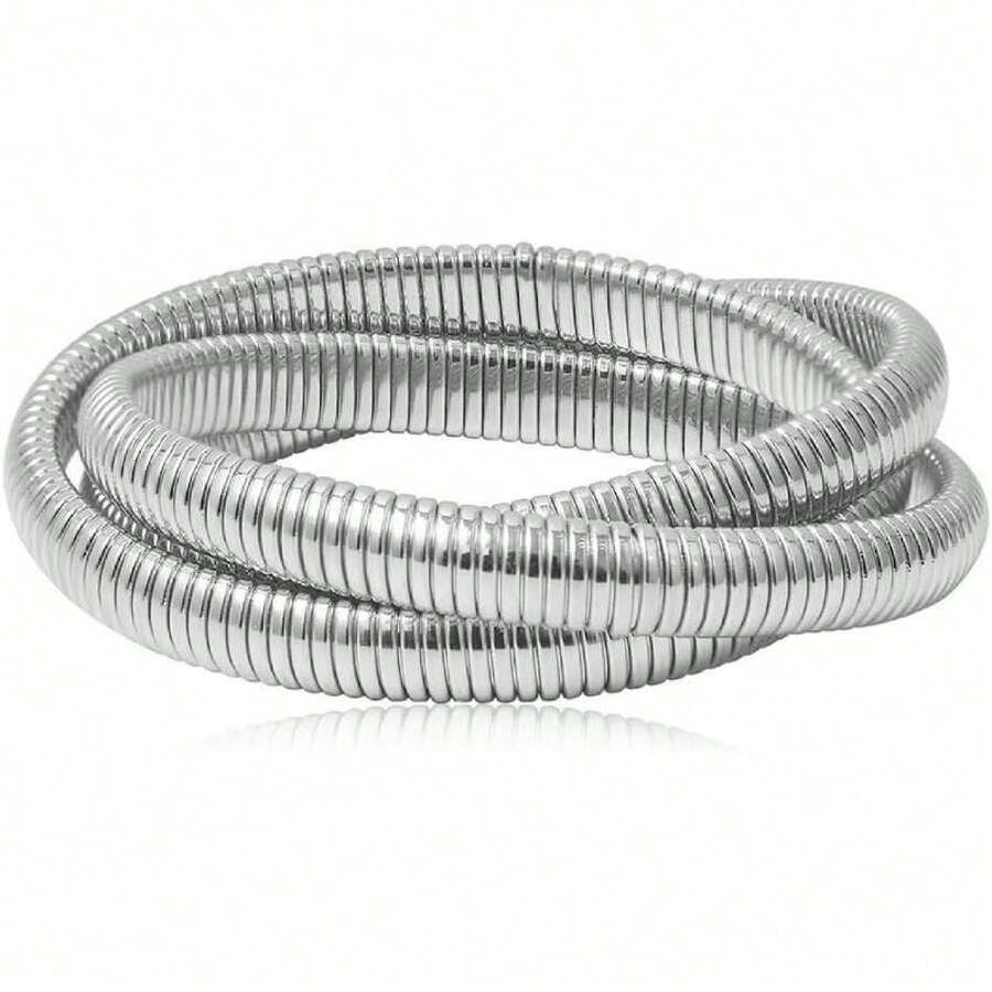 Stackable Spiral Snake Chain Bracelet, 44323813 - Camel - View 1