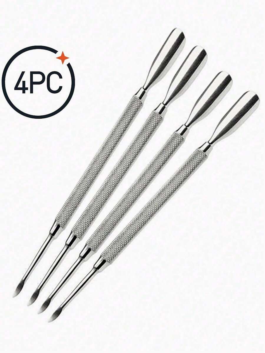 Bộ 4 dụng cụ chăm sóc móng tay hình thìa hai đầu, bằng thép không gỉ, dụng cụ đẩy biểu bì, làm sạch móng, dụng cụ làm móng nghệ thuật, đồ dùng cần thiết cho năm học mới. - A - Xem 1