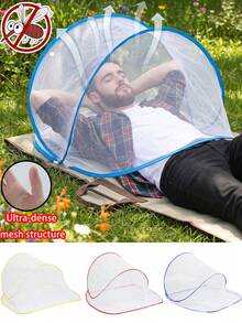 1 pieza Red mosquitera portátil de 3 colores y varios tamaños sin instalación, mosquitera plegable para viajes, camping, picnic, siesta al aire libre, uso en el coche, anti-insectos, no sofocante, compacta, almacenable - Multicolor - Ver 2