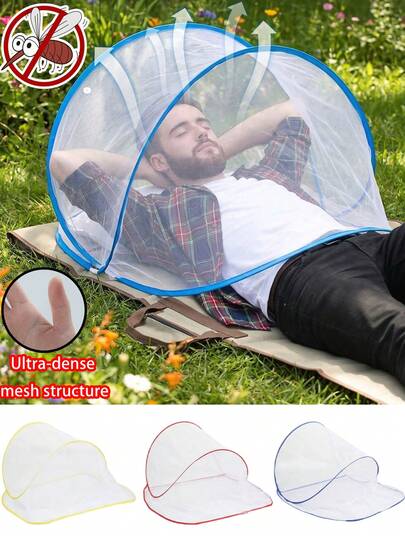 1 pieza Red mosquitera portátil de 3 colores y varios tamaños sin instalación, mosquitera plegable para viajes, camping, picnic, siesta al aire libre, uso en el coche, anti-insectos, no sofocante, compacta, almacenable