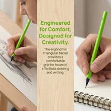 5/10/20支装三角绿杆黑木HB铅笔，经久耐用，适用于素描、绘画、学生书写练习、办公标记 - 三角桿HB鉛筆5支 - 查看 6