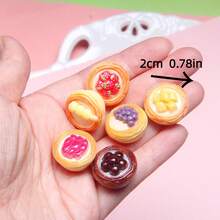 Cute Mini Fruit Tart Resin Model - DIY Handmade Mini Food Decoration Suitable For Dollhouse And Jewelry Making, Suitable For Teenagers As Mini Toys - Multicolor - View 6