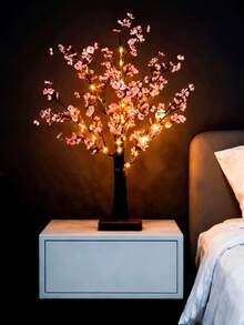 LED Sakura Tree, Pink/Green Glowing Sakura Decor Suitable For Home, Tabletop Center Decor, Artificial Tree Lamp, Warm White Fairy Lights Spiritual Tree Lamp Suitable For Home, Indoor Desk, Fireplace, Office, Bedroom, Wedding, Party - 櫻花樹燈 - 查看 9