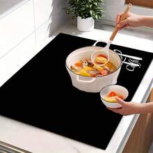 (Hot!!!) 1pc 2D Coffee Style Flat Pan Protector Mat And Rubber Non-Slip Heat Resistant Pot Lid Mat Suitable For Induction Cooker, Glass Pot And Multi-Functional Scratch-Resistant Mat, Can Be Used As Oven, Washing Machine, Dryer And Kitchen Best Choice. - Multicolor - View 7