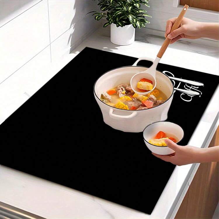 (Hot!!!) 1pc 2D Coffee Style Flat Pan Protector Mat And Rubber Non-Slip Heat Resistant Pot Lid Mat Suitable For Induction Cooker, Glass Pot And Multi-Functional Scratch-Resistant Mat, Can Be Used As Oven, Washing Machine, Dryer And Kitchen Best Choice. - Multicolor - View 7