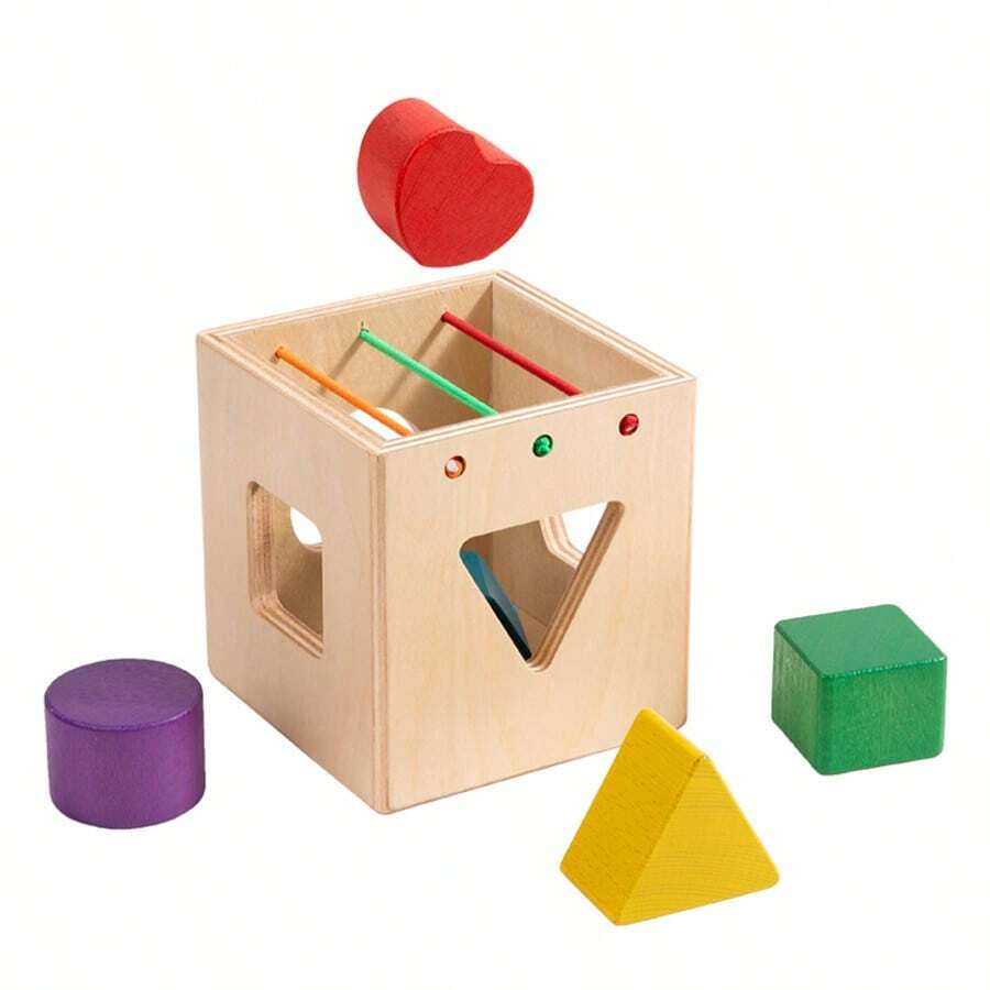1 Set Multifunctional Wooden Cognitive Building Blocks, Cute Animal Shapes & Geometric Stacking Sorting, Early Educational Toys, Pretend Play Hammering Puzzle Toys For Toddlers