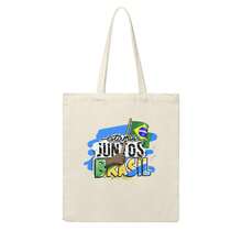Brazil National Team "Estamos Juntos Brasil" Canvas Tote Bag, 2026  World Cup Patriotic Shopping Bag, Vintage Casual Shoulder Bag For Seleção Supporters - 米色 - 查看 1