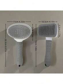1pc One-Key Hair Removal Self-Cleaning Brush - Grey - View 2