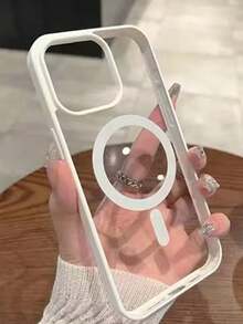 Ốp lưng điện thoại từ tính trong suốt, tương thích với iPhone 16/15/14/13/12/11 Pro/Plus/Max/Mini/7/8/SE/16e/7P/X/XR/XsMax, vỏ bảo vệ chống sốc, phù hợp với S25 Ultra/S24 Ultra/S23 FE/S22+ - trắng - Xem 1