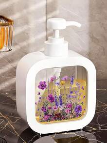 Vintage Floral Design Refillable Moisturizing Hand Soap Dispenser Bottle, Romantic Botanical Theme Bathroom & Kitchen Essential Liquid Soap Dispenser - Multicolor - View 4