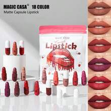 18-Piece Mini Capsule Lipstick Set Long-Lasting High-Pigment Matte Lipstick Set - Red - View 2