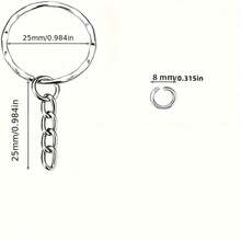 10/20/50/60Pcs Metal Blank Keyring Stamped Keychain Split Ring Keyfob Key Holder Rings Women Men DIY Key Chains Key Ring Accessories - Keychain - View 3
