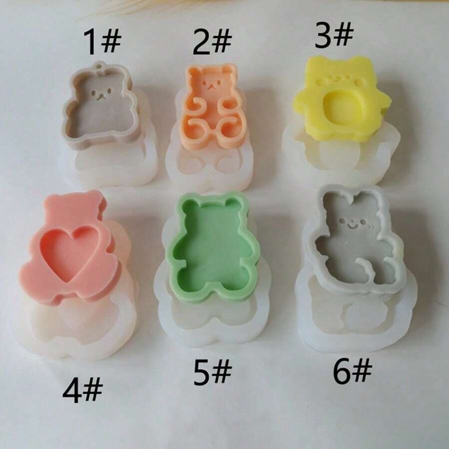 Khuôn silicon đa năng hình gấu dễ thương tự làm, dùng để tạo hương thơm và thạch cao. - Con gấu - Xem 1