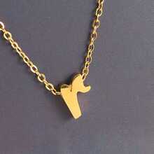 1pc Minimalist Stainless Steel 26 Initial Letter Necklace Pendant, Suitable For Commuting And Daily Wear - Yellow Gold - View 27