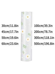 1 Roll Daisy Pattern Kitchen Cabinet Shelf Liner, Non-Adhesive Drawer Mat, Anti-Slip Refrigerator Pad, EVA Waterproof Fridge Liner, Easy Cleaning Placemats - Flowers - View 2