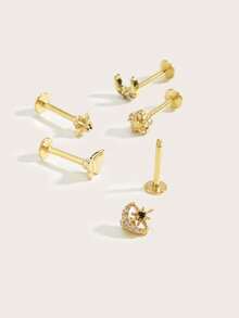 1 đôi bông tai hình bướm và trăng thời trang, phù hợp cho nữ giới đeo hàng ngày. - Nhiều màu - Xem 3