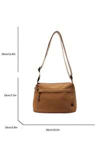 Korean Fashion Women's Multi-Layer Commuter Shoulder Bag, New Personalized Lightweight Crossbody Bag, Stylish Minimalist Square Bag - Khaki - View 4