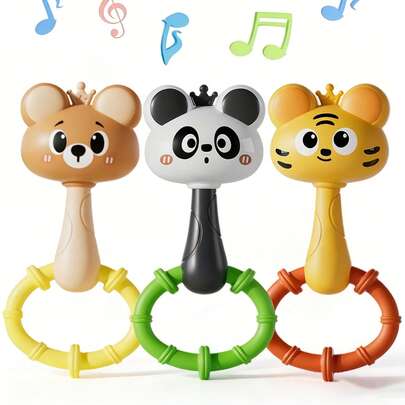 Cute Baby Rattle Toy - Comfortable Grip, Helps Learning, Aidi, Ideal For Baby Shower Or Birthday Gift
