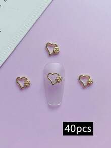 20个/40个装 各种金属心形美甲装饰品，DIY美甲产品，美甲饰品，美甲配件 - 彩色 - 查看 9