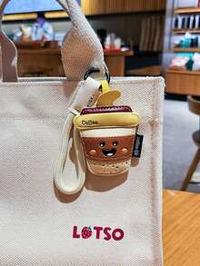 1件卡通创意夏季美食系列冰淇淋、咖啡、薯条PU皮革钥匙扣/包挂饰，情人节、生日、返校礼物 - 彩色 - 查看 9
