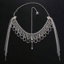 Women's Luxury Tassel Crystal Headchain, Multi-Layer Crystal Forehead Chain Headband, Retro Fashion Hair Accessory - Gold - View 8
