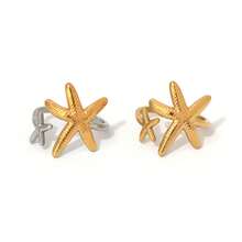 3pcs/Set 18K Gold Plated 304 Stainless Steel Starfish Rings, Fashionable Stackable Beach Style Rings Suitable For Women And Teen Girls - Multicolor - View 6