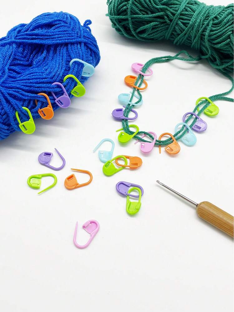 30pcs Plastic Woven Stitch Markers, Colorful Locking Needle Clips, Suitable For Crochet, Knitting, DIY Crafts - Comma Mark - View 2