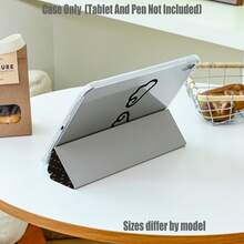 适用于 iPad Mini 4/5/6/7、5/6/8/9/10/11、Air 3/4/5/6/7、Pro 10.5/11/12.9/13 英寸、Galaxy Tab S6 Lite/S7/S8/S9/S10/FE/Plus/A8/A9 Plus 系列的透明亚克力三折保护套，带笔槽。高透明度、防摔、三折支架、笔槽收纳、纤薄全方位保护、精准开孔。 - 彩色 - 查看 6