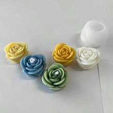 3pcs Rose Flower Shaped Aroma Stone Silicone Mold Set, Handmade DIY Fragrance Stone Decor Mold, Multiple Patterns, Non-Stick Easy Demold - White - View 9