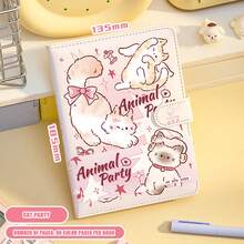 High-Quality Stationery Notebook, Cute Leather Cover Magnetic Closure Notebook, Student Portable Notebook With Cartoon Stickers, Colorful Pages Diary Notebook, Daily Journal Notebook With Exquisite Stickers - 1 Set - View 7
