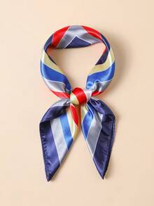 1 pezzo Sciarpa quadrata da 60 cm con stampa geometrica minimalista, accessorio versatile da donna per capelli, collo, uso quotidiano, spiaggia, vacanza, viaggio - Multicolore - Visualizzare 16