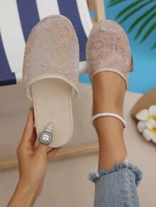 Giày bệt slip-on thoáng khí kiểu dáng mới năm 2026 cho mùa xuân/hè. - màu hồng nhạt - Xem 1