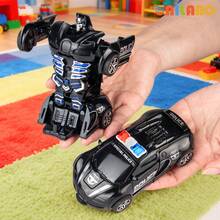 unilabo Juguete de coche deportivo transformable: Coche de carreras deslizante con propulsión por inercia, vehículo robot 2 en 1 con transformación automática - ¡Excelente regalo creativo para niños! - Multicolor - Ver 5