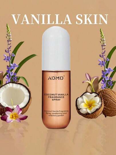 50ml ADMD Coconut Vanilla Fragrance Room Spray, Air Freshener - Releases The Scents Of Coconut, Rose And Vanilla, Providing Long-Lasting Fragrance. Suitable As A Wedding Gift, Christmas Gift Or As A Gift For Friends. Mother's Day Gift