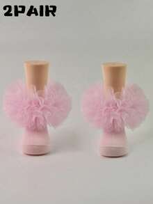 1双荷叶边泡泡公主风婴儿柔软袜子，适合幼儿女童 - 彩色 - 查看 9