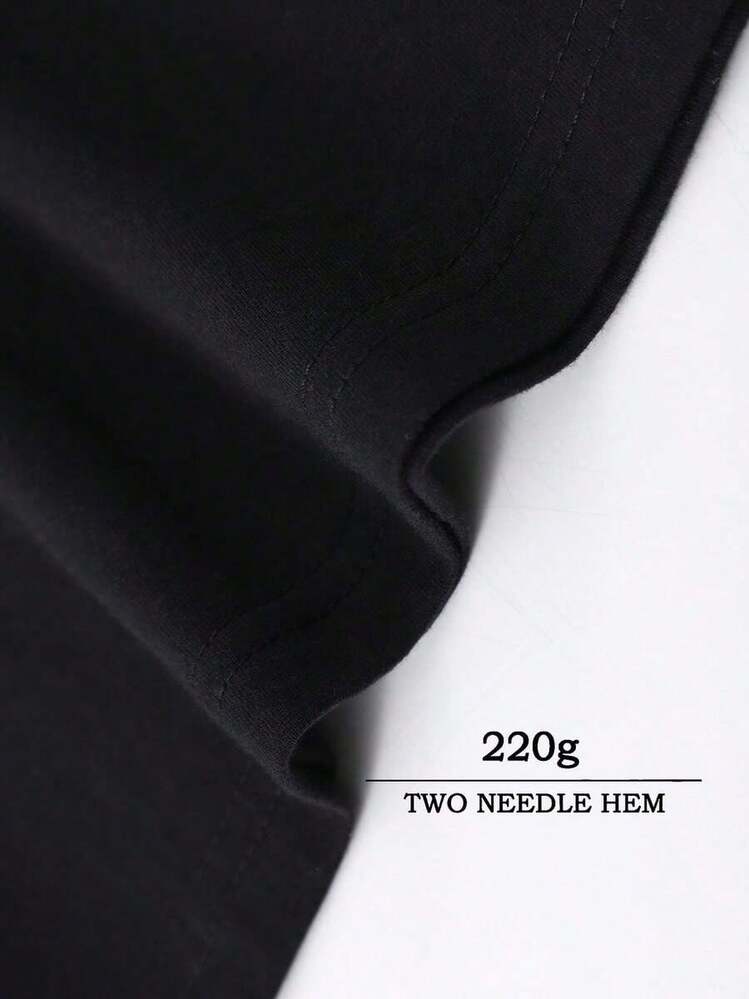 Gallery "Cream Orange" Shirt,100% Cotton Printed T-Shirt,Stylish Design, Men's Graphic T-Shirt, Minimalist Design, Vintage Casual Style, Hip-Hop Style. Suitable For Outdoor Leisure Activities, Family Gatherings, And Dinners With Friends. - Black 7 - View 7