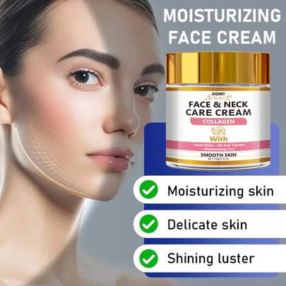Xioimy 70g Crema hidratante de colágeno con mucina de caracol - Reafirma y levanta la piel, hidratación profunda sin grasa, apta para todo tipo de piel, crema facial hidratante | Ingredientes naturales | Humectante refrescante