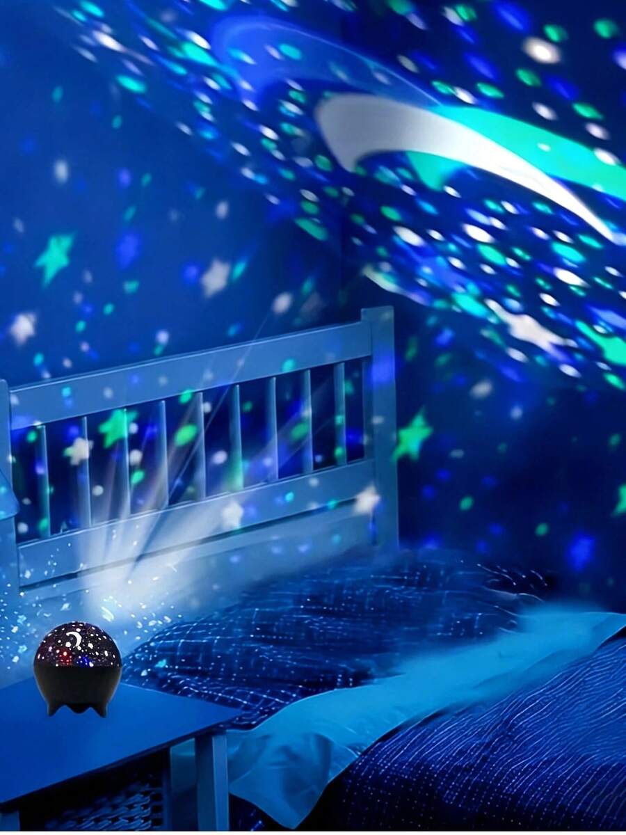 Star & Moon Atmosphere Projector, Star & Moon Projection, USB Powered, Suitable For Bedroom, Gaming Room, Home Theater Ceiling, Office Party