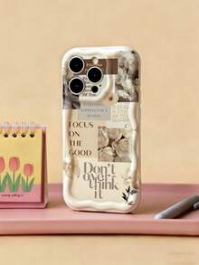 田园风拼贴手机壳 – 复古纸张和花卉贴纸设计，搭配励志语录 – 3D浮雕花朵和柔软的奶油色TPU材质 – 非常适合日记爱好者、送礼佳品和日常正能量之选，国际版，非国内版 - 彩色 - 查看 6