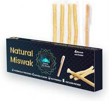 Sewak Al Huda 4 Pcs Miswak Sticks With Holder - Vacuum Sealed Natural Chewing Miswak Sticks For Teeth - Natural Flavored Toothbrush For Teeth Whitening, Oral Health, And Fresh Breath || Pack Of 4 - 白色 - 查看 1