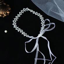 优雅珍珠发箍，新娘婚礼发饰 - 白色 - 查看 6