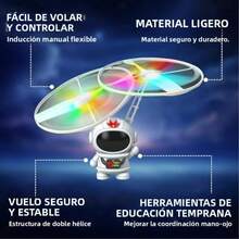 Juguetes voladores en miniatura y drones aptospara nifiosperfectos para regalos de cumpleafiosy Navidad. incluyemini robots y astronautas conluces LED, ideales para jugartanto en interiorescomo en exteriores - Blanco - Ver 3