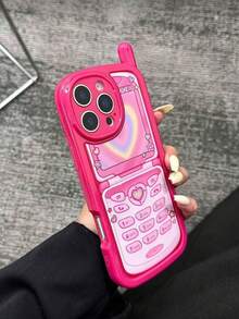 1pc Fashionable Heart-Shaped Phone Case, Compatible With IPhone 15, 17 Pro/17 Air/17/17 Pro Max, 16/11/16 Pro/16 Plus/16 Pro Max/16e/15 Pro Max/13/14/12/XS/XR/7G/8P, Soft Silicone Shockproof Protective Cover For XR, XS Max, 7/8 Plus - Multicolor - View 3