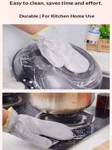 2/4 Sets Of High-Quality Steel Wire Dishwashing Gloves, With PVC Material Inside, Are Anti-Slip, Lightweight And Durable. They Are Suitable For Kitchen, Bathroom, Toilet And Outdoor Cleaning, Household Chores, Bathroom Cleaning, Anti-Slip Grips, Ergonomic Fit, Durable Materials, Reinforced Stitching, Cleaning Supplies, And Household Necessities - Reusable - View 8
