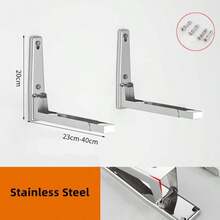1 Pair Microwave Brackets Foldable Stretch Shelf Rack Wall Mount Kitchen Microwave Oven Stand Bracket Microwave Oven Wall Mounting Brackets - Silver - View 3
