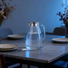 2200ml High Borosilicate Glass Cold Water Pitcher / Minimalist Conical Shape / Home Iced Water Carafe / Juice Pitcher - Clear - View 4