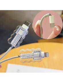 5个/10个ABS树脂电缆套管：保护您的电缆免受损坏和脱落。 - 透明 - 查看 3