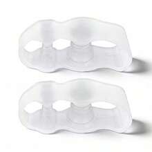 1 Pair Transparent Silicone Toe Protector, Unisex Household Use - White - View 3