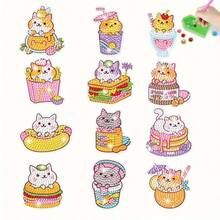 12pcs DIY Cute Cat Diamond Painting Kit, Includes Gems Tools, Craft Art, Best Mosaic Sticker Gift - Multicolor - View 7