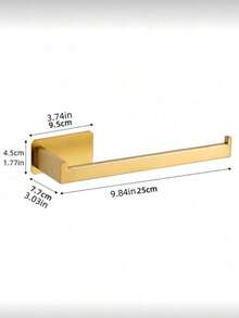 Bộ phụ kiện phòng tắm mạ vàng mờ, thanh treo khăn/móc treo áo choàng/vòng treo khăn/giá đựng giấy vệ sinh tự dính, bộ phụ kiện phòng tắm hiện đại bằng thép không gỉ. - Vàng - Xem 7